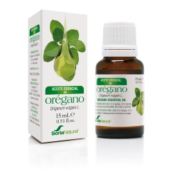 Frasco de Aceite Esencial de Orégano Soria Natural de 15 ml antibacteriano y protector inmunitario