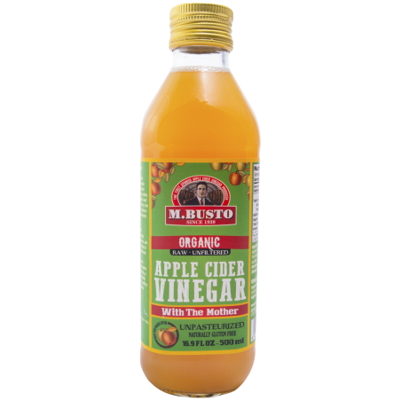 VINAGRE DE SIDRA DE MANZANA ECOLÓGICA SIN FILTRAR. 500ML. M.BUSTO