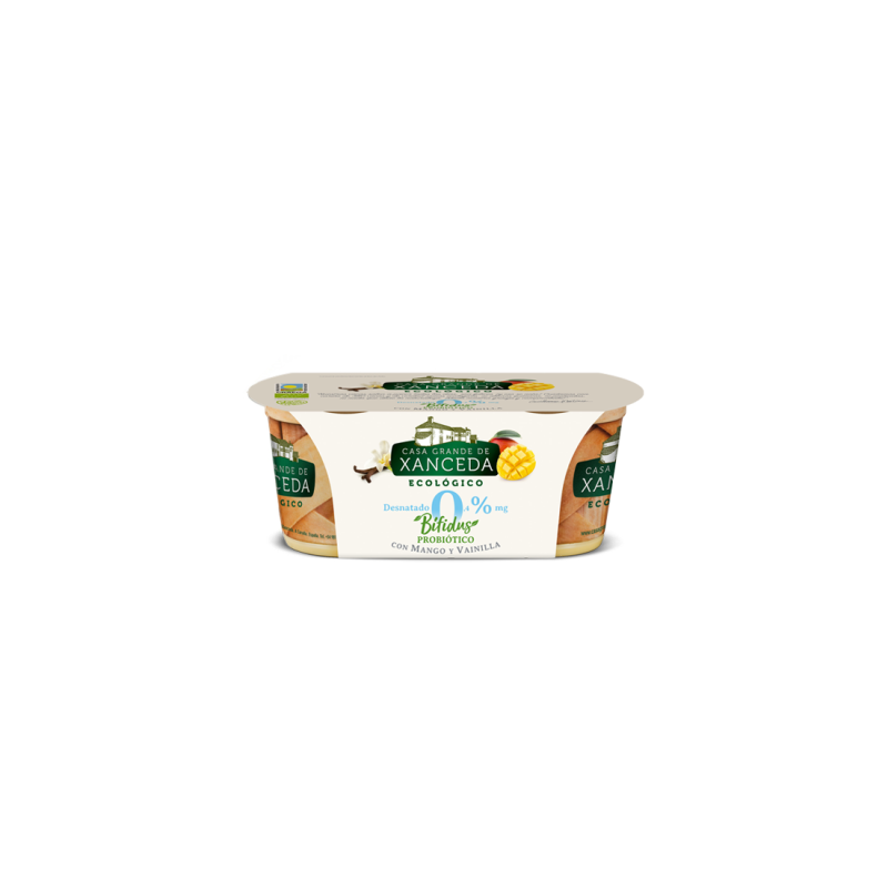YOGUR BÍFIDUS CON MANGO Y VAINILLA DESNATADO ECOLÓGICO LA XANCEDA