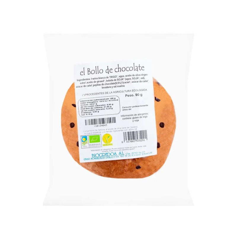 BOLLO DE CHOCOLATE ECOLÓGICO 90GR BIOGREDOS