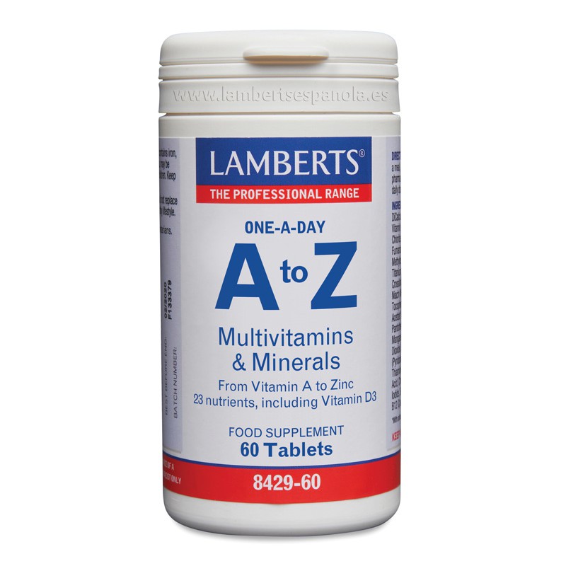 A-Z multivitaminas y minerales. Complejo multivitamínico una al día Lamberts