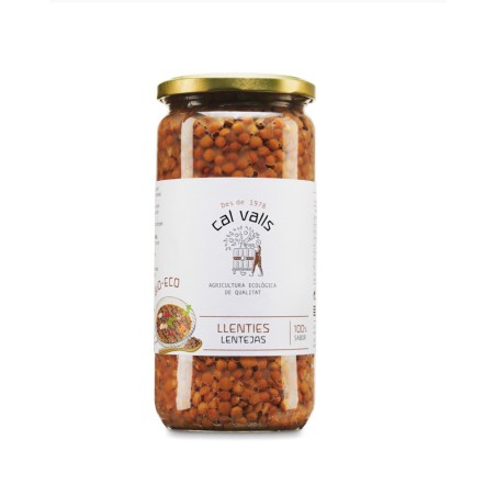 Lentejas cocidas ecológicas Cal Valls tarro de cristal conserva BIO