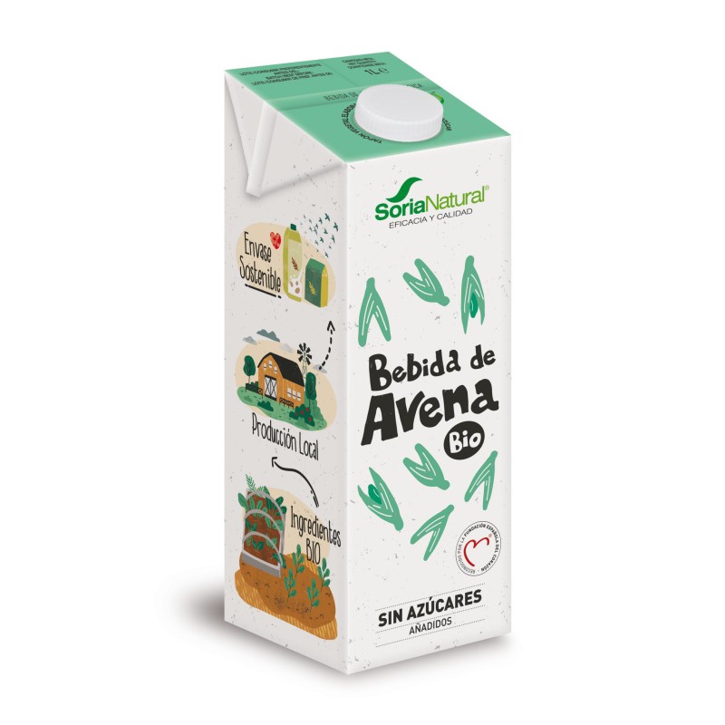 Bebida de avena ecológica Soria Natural brik de 1 litro