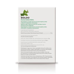 Reverso de caja de infusión en bolsitas filtro de Boldo de Soria Natural con ingredientes