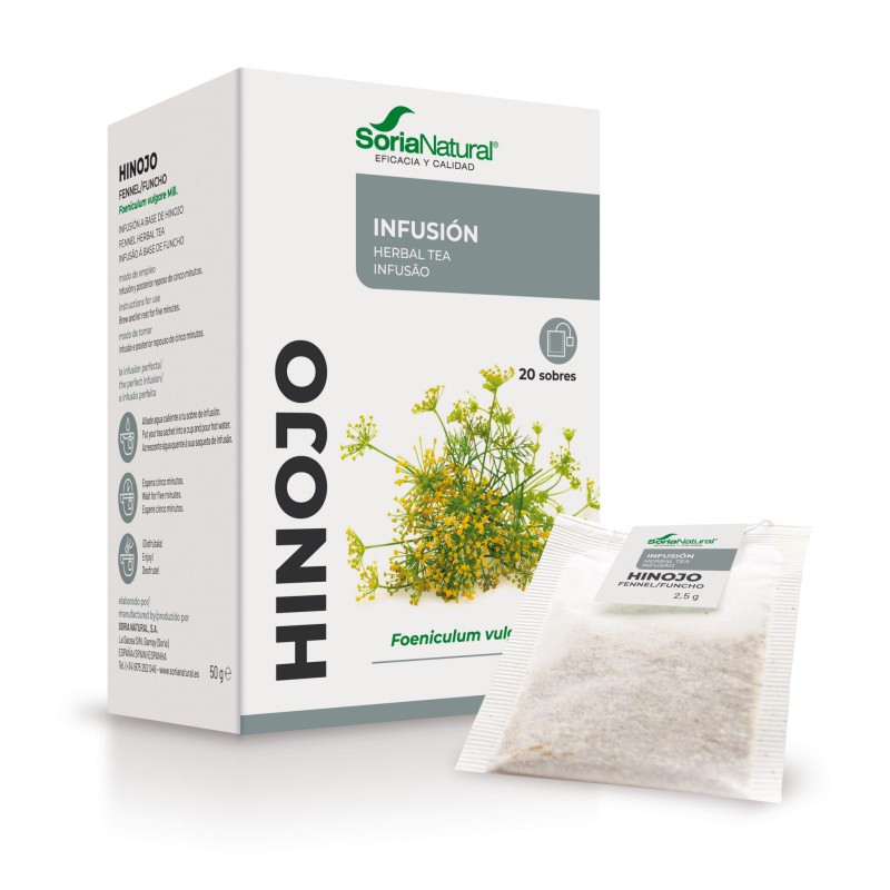 Caja de Hinojo Soria Natural en 20 filtros para infusión digestiva, gases y vientre plano
