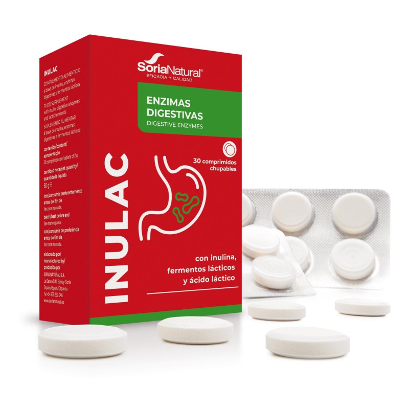 Inulac Soria Natural 30 comprimidos enzimas digestivas