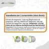 Etiqueta con los ingredientes del Magnesio Total de Pinisan