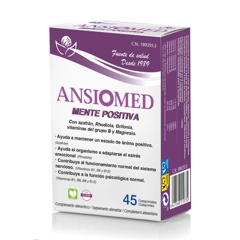 Ansiomed Mente Positiva de Bioserum cápsulas para el estado de animo y optimismo
