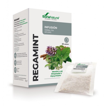 Caja de Regamint Soria Natural en 20 filtros para infusión digestiva, gases y acidez de estómago