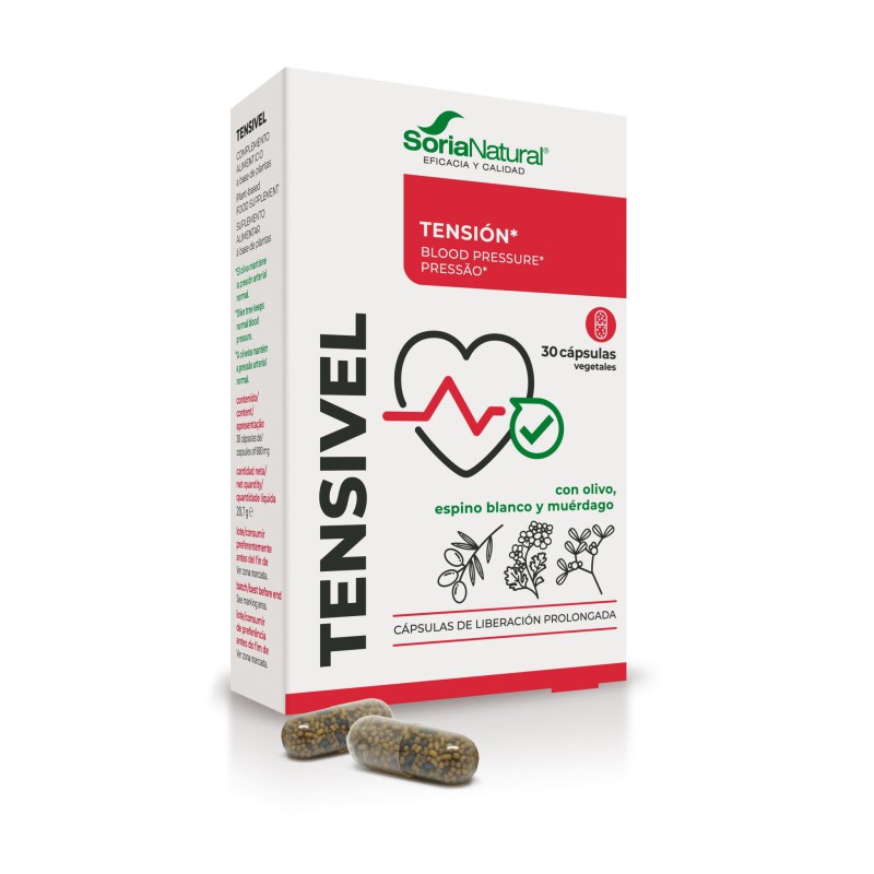 Cápsulas vegetales de liberación prolongada Tensivel de Soria Natural para el equilibrio cardiovascular y control de la tensión