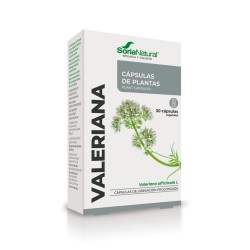 Caja de Cápsulas vegetales de liberación prolongada Valeriana 34-S de Soria Natural para mejorar el sueño y calmar el estrés.