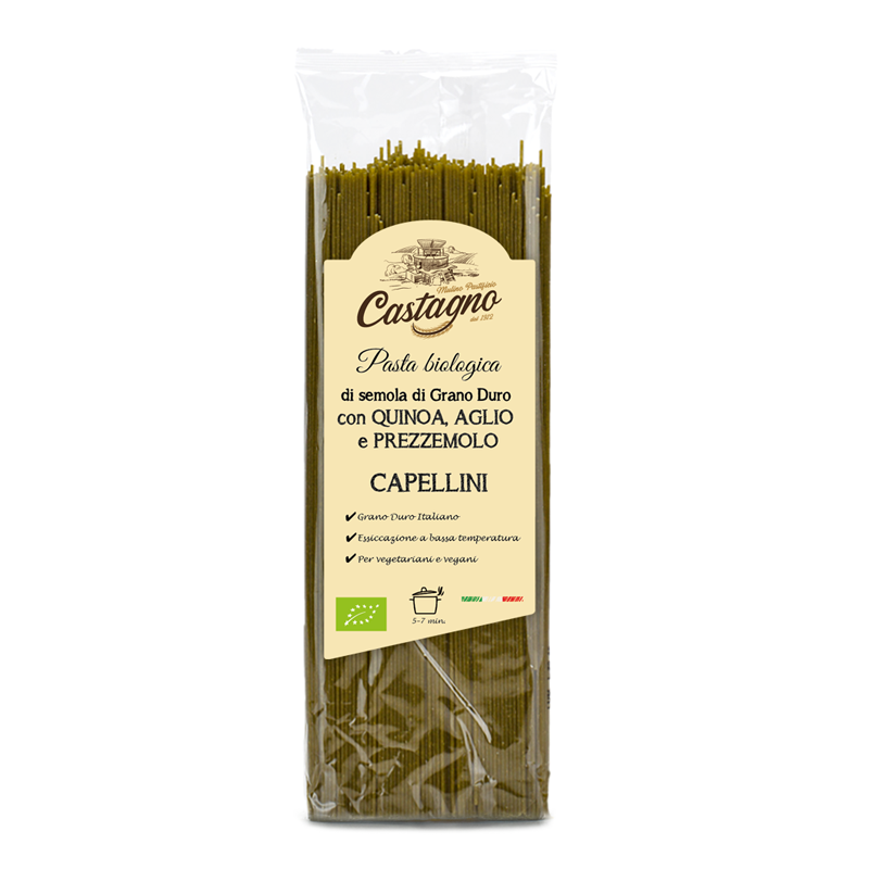 Capellini con ajo y perejil Ecológicos Castagno