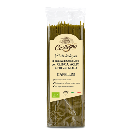 Capellini con ajo y perejil Ecológicos Castagno