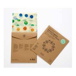 • Pack de tres envoltorios de cera de abeja Irisana de algodón orgánico