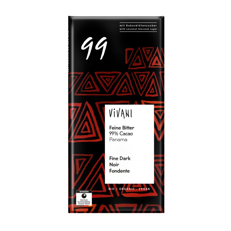 Chocolate con un 99% de cacao orgánico Vivani
