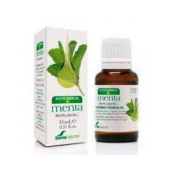 Aceite esencial de menta Soria Natural frasco cuentagotas de 15 ml esencia pura refrescante para digestión y dolor de cabeza
