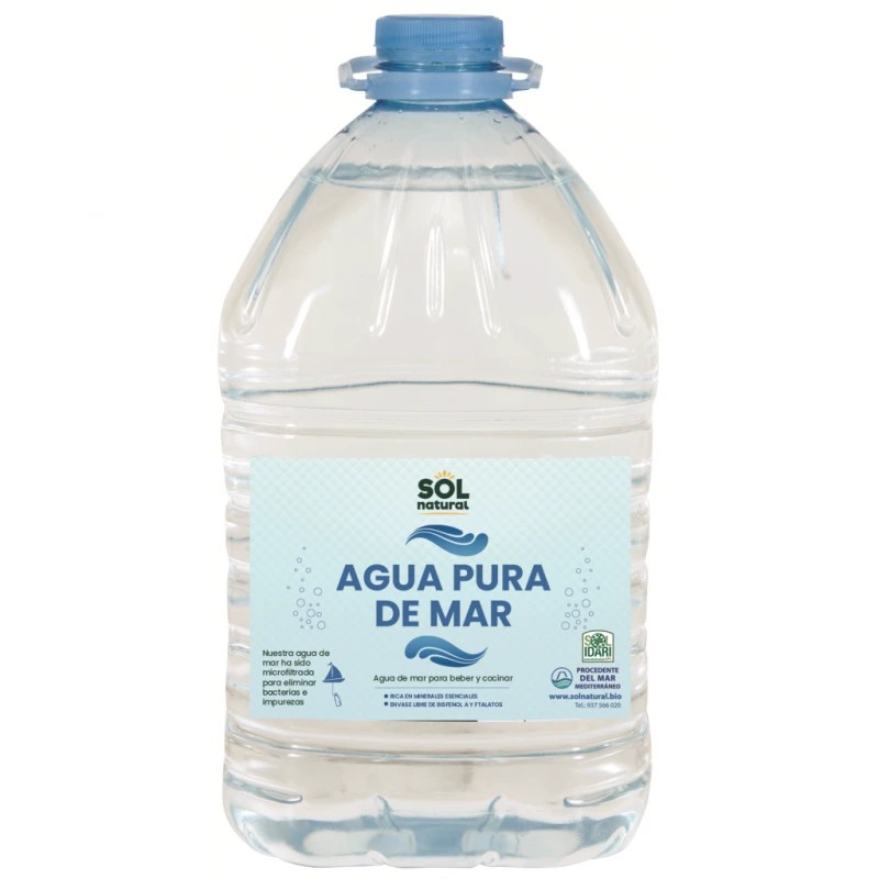 Garrafa de 5 litros de agua de mar pura Sol Natural para cocinar y beber