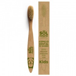 Cepillo de dientes de bambú Sol Natural infantil con mango de bambú moso 100% biodegradable