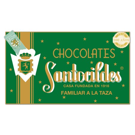 Tableta de chocolate familiar a la taza Santocildes de 350 gramos, chocolate artesanal de León para preparar en casa