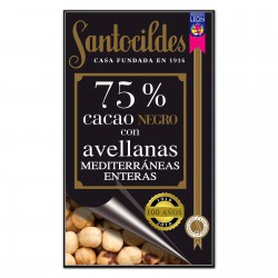 Chocolate Negro 75% con Avellanas Santocildes | Artesano y Saludable