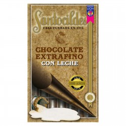 Tableta de chocolate con leche extrafino Santocildes con un mínimo de 41% de cacao, 200 gramos