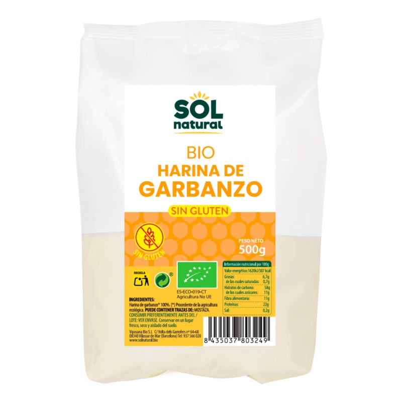 bolsa de harina de garbanzo bio sin gluten Sol Natural