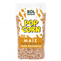 Paquete de 500g de maíz para palomitas Bio de Sol Natural, producto vegano y sin gluten