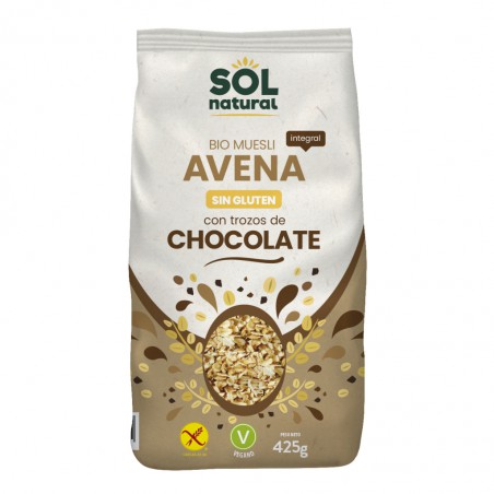 Muesli con Trozos de Chocolate Negro Bio Sol Natural 425g sin gluten