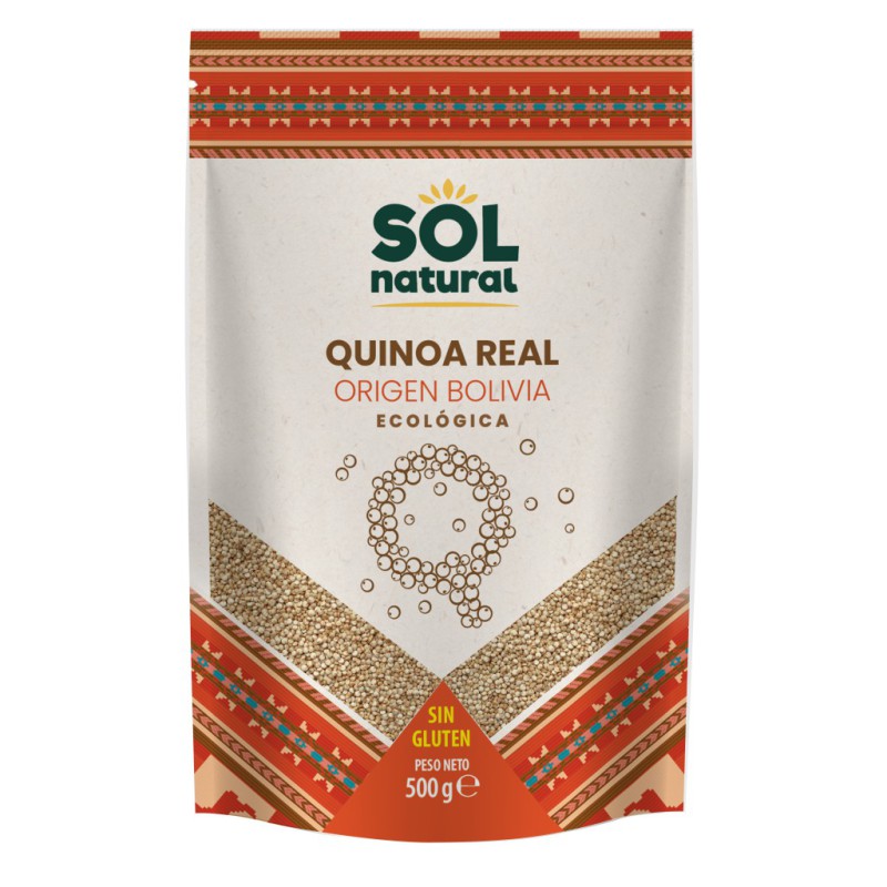 Envase de quinoa real de agricultura ecológica y libre de gluten Sol Natural 500g