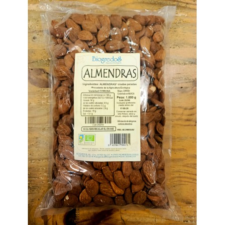 Bolsa de almendras crudas con piel de agricultura ecológica Biogredos