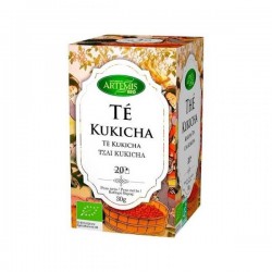 Caja de Té Kukicha Bio Artemis de 20 filtros, té japonés de 3 años de agricultura ecológica.