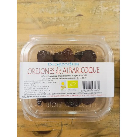 Orejones bio de Biogredos, fruta deshidratada artesanal sin azúcares añadidos