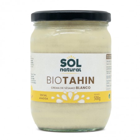 Tarro de Tahín Blanco ecológico sin sal añadida Sol Natural