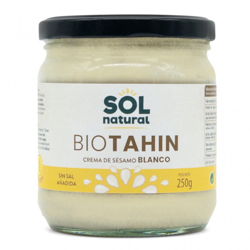 Bote de Tahín Blanco Bio Sol Natural - Crema de sésamo pelado ecológico