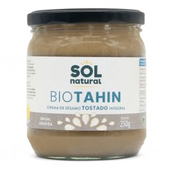 Bote de Tahín Tostado Integral Bio de 250g de la marca Sol Natural