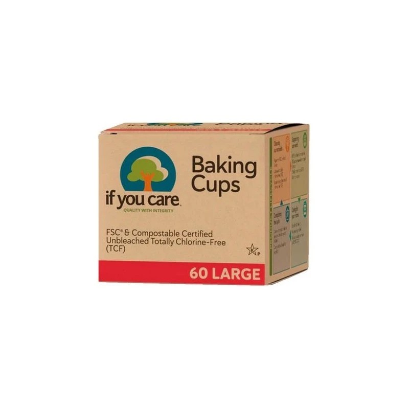 Cápsulas para cupcakes If You Care de papel sin blanquear, libres de cloro y compostables, 60 unidades.
