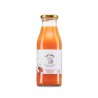 Gazpacho ecológico Cal Valls en botella de vidrio, receta tradicional con hortalizas frescas de agricultura biodinámica Demeter