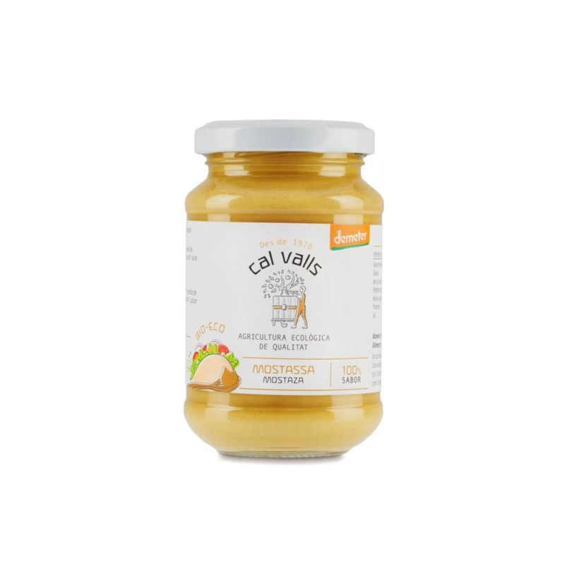 Mostaza fina ecológica Cal Valls tarro de cristal - Ecotiendaverde