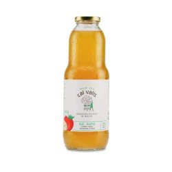 Botella de 1 litro de zumo de manzana y uva biológico de Cal Valls, 100% natural y artesanal