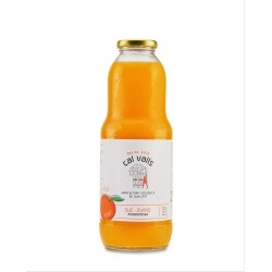 Botella de 1 litro de zumo de mandarina bio Cal Valls, 100% natural, disponible en Ecotiendaverde.