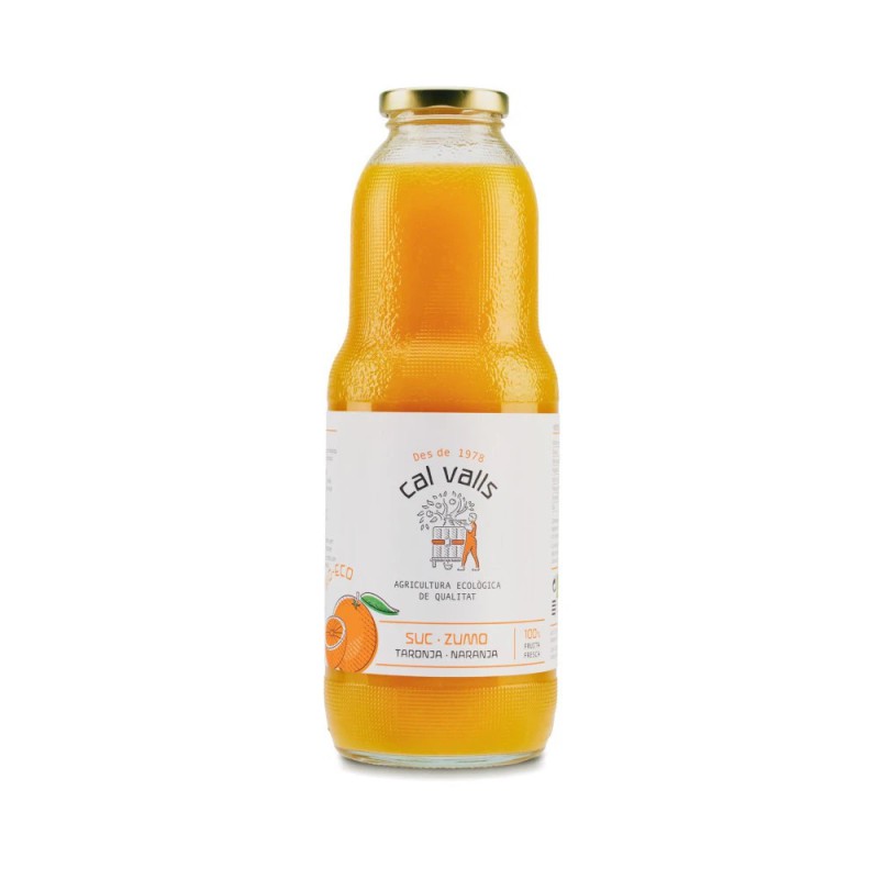 Zumo de naranja ecológico Cal Valls 1L sin azúcar añadido disponible en Ecotiendaverde