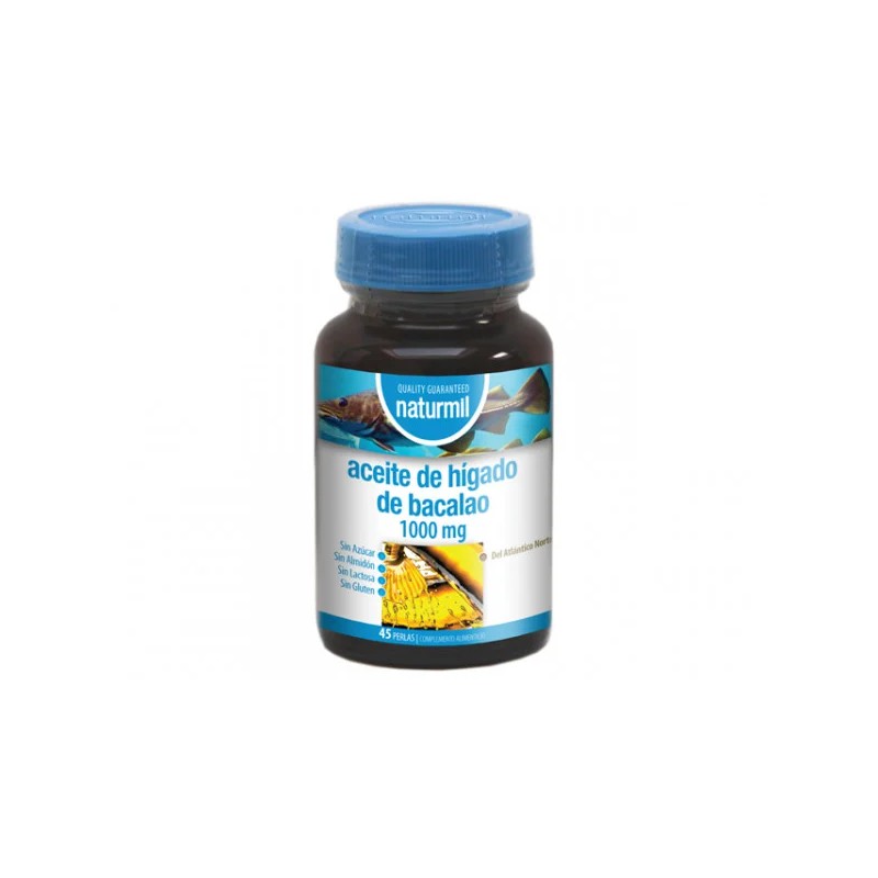 Bote de Aceite de Hígado de Bacalao Naturmil 1000mg con Vitamina A y D3.