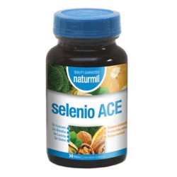Bote de Selenio Naturmil 30 perlas suplemento antioxidante para tiroides y colágeno.
