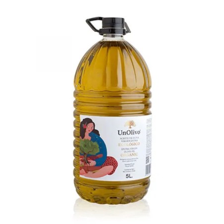 Garrafa de 5 litros de Aceite de Oliva Virgen Extra Ecológico UnOlivo de Jaén.