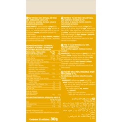 Paquete de Pan Tostado 100% Integral Dextrín Lino Santiveri de 300g para el tránsito intestinal ingredientes