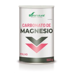 Bote de 150 gramos de carbonato de magnesio en polvo de Soria Natural.