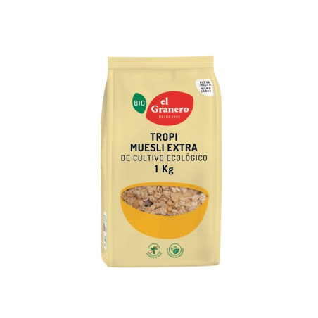 Paquete de 1kg de tropi muesli ecológico el Granero