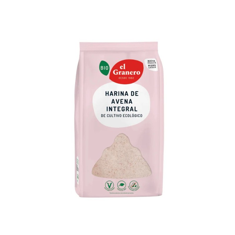 Paquete de harina de avena integral bio 1kg El Granero