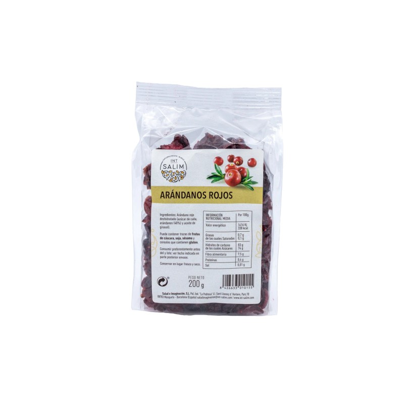 Bolsa de arandano en mitades bio Eco Salim de 200 gramos - Ecotiendaverde