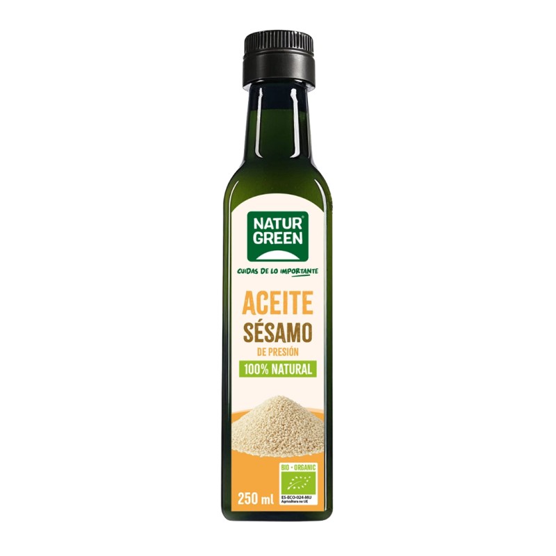 Botella de Aceite de Sésamo Bio NaturGreen de 250 ml prensado en frío